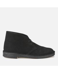 Men's Shoes Clarks Originals DESERT BOOT Chukkas 38227 BLACK SUEDE