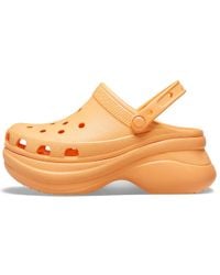 orange platform crocs