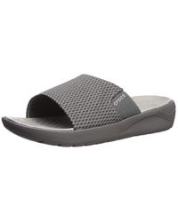 Crocsâ¢ Literide Mesh Slide Sandal in Smoke/Pearl White (Gray) for Men - Lyst
