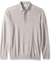 Lacoste Mens Long Sleeve Lve Printed Polo Inspired Sweater