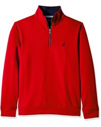 Nautica Men's Solid 1/4 Zip Fleece Sweatshirt 