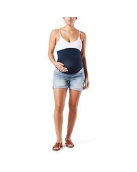 Signature by Levi Strauss & Co. Gold Label Denim Maternity Mid-rise Shortie Shorts in Blue Ice 