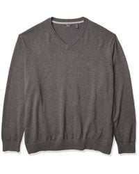 Izod Mens Premium Essentials Solid V-Neck 12 Gauge Sweater 