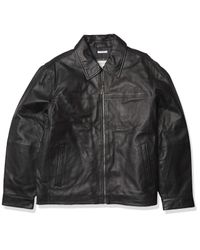 perry ellis open bottom leather jacket