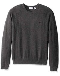 Lacoste 100% Cashmere Crewneck Sweater, Ah1849-51 in Black for Men - Lyst