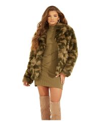 guess pia faux fur coat