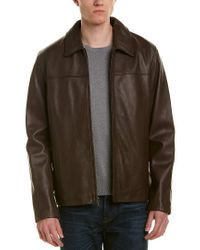 cole haan leather bomber jacket