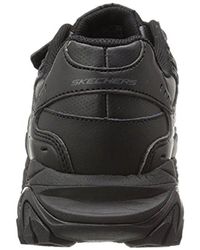 Skechers Leather Sport Afterburn Strike Memory Foam Velcro Sneaker in  Black/Black (Black) for Men - Lyst