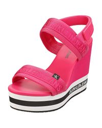 Calvin Klein Sling PES Sandalen mit Keilabsatz in Pink - Lyst