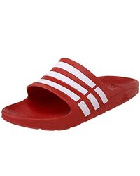 adidas Duramo Slide Sandal in Red - Lyst