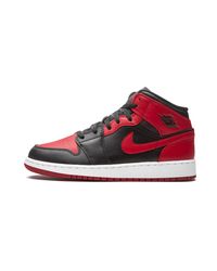 Air Jordan 1 Mid Nike pour homme en coloris Rouge - Lyst Air Jordan 1 Mid Nike pour homme en coloris Rouge - Lyst