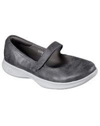 Skechers Leather Go Step Lite Enchanting Mary Jane In Gray