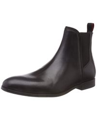 HUGO Leather Smart Cheb Men's Mid Boots In Black for Men - Lyst