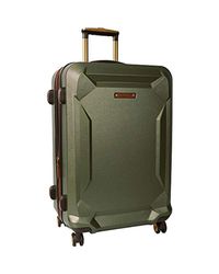 Timberland Leather 21" Hardside Expandable Spinner Carry On Suitcase Navy  in Green for Men - Lyst