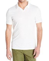 pima cotton johnny collar knit polo