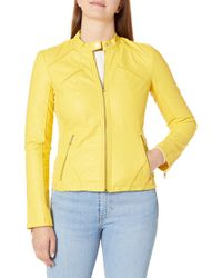 leather yellow jacket