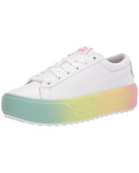 PUMA Leather Kaia Platform Sneaker in White | Lyst