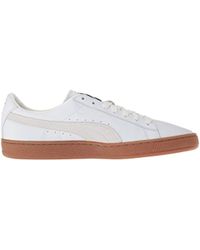 PUMA Leather Basket Classic Gum Deluxe Sneaker in White for Men | Lyst