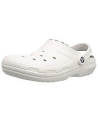 Crocs™ Unisex Adult Classic Clogs in White\/Grey (White) - Lyst