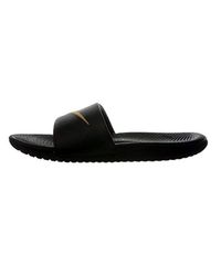 nike kawa slides black and gold