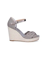 1079007 Gris Tissu Chaussures Compensees Tommy Hilfiger En Coloris Gris Lyst
