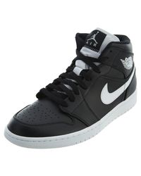 Air Jordan 1 Mid Nike pour homme en coloris Noir - Lyst Air Jordan 1 Mid Nike pour homme en coloris Noir - Lyst