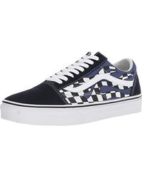 navy blue flame vans
