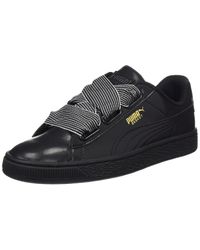 black puma basket heart