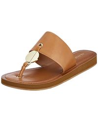 ALDO Denim Yilania Coin Slide Sandals in Brown - Lyst