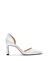 silver heels with a bow