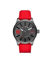 DIESEL Men's Red Silicone Strap Watch 46x53mm Dz1806 for men