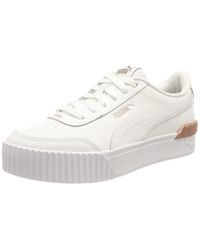 PUMA Carina Lift Metallic Pop Wns Sneaker in White - Lyst