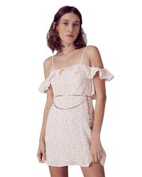 For Love & Lemons - Aurora Ruffle Dress In White - Lyst