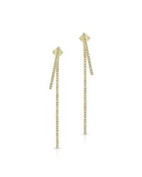 Anne Sisteron - Metallic 14kt Yellow Gold Diamond Double Bar Earrings - Lyst