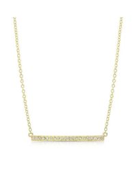 Anne Sisteron - Metallic 14kt Yellow Gold Diamond Bar Necklace - Lyst