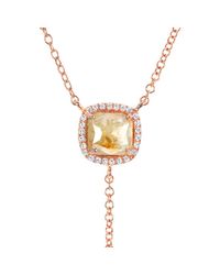 Anne Sisteron - Metallic 14kt Rose Gold Raw Diamond Flirt Lariat Necklace - Lyst
