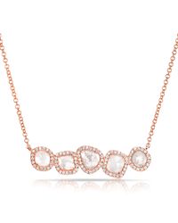 Anne Sisteron - Metallic 14kt Rose Gold Diamond Slice Row Necklace - Lyst