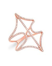 Anne Sisteron | Pink 14kt Rose Gold Diamond Web Ring | Lyst