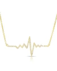 Anne Sisteron - Metallic 14kt Yellow Gold Diamond Small Heartbeat Necklace - Lyst
