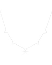 Anne Sisteron - Metallic 14kt White Gold Diamond 5 Mini Chevrons Necklace - Lyst