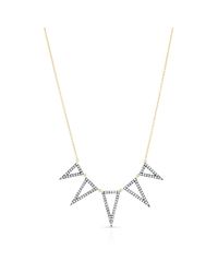 Anne Sisteron - Metallic 14kt Yellow Gold Oxidized Diamond 5 Open Triangle Necklace - Lyst