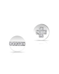 Anne Sisteron - 14kt White Gold Diamond Reverse Hardware Stud Earrings - Lyst