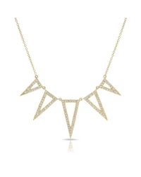 Anne Sisteron - Metallic 14kt Rose Gold White Topaz Diamond Spear Necklace - Lyst