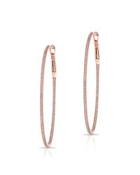 Anne Sisteron - Multicolor 14kt Rose Gold Diamond Oval Large Hoop Earrings - Lyst