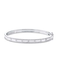Anne Sisteron - Metallic 14kt White Gold Diamond Trimmed Bangle - Lyst