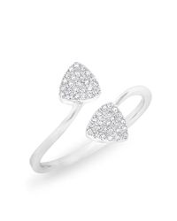 Anne Sisteron - 14kt White Gold Diamond Double Wedge Triangle Ring - Lyst