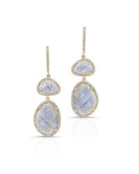 Anne Sisteron - Multicolor 14kt Yellow Gold Labradorite Diamond Splendor Earrings - Lyst