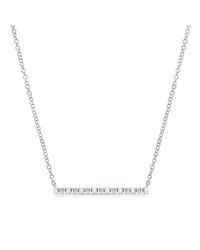 Anne Sisteron - Metallic 14kt White Gold Baguette Diamond Bar Necklace - Lyst