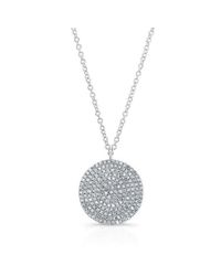 Anne Sisteron - Metallic 14kt White Gold Large Diamond Disc Necklace - Lyst