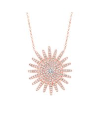 Anne Sisteron - Multicolor 14kt Rose Gold Diamond Aurora Sun Necklace - Lyst